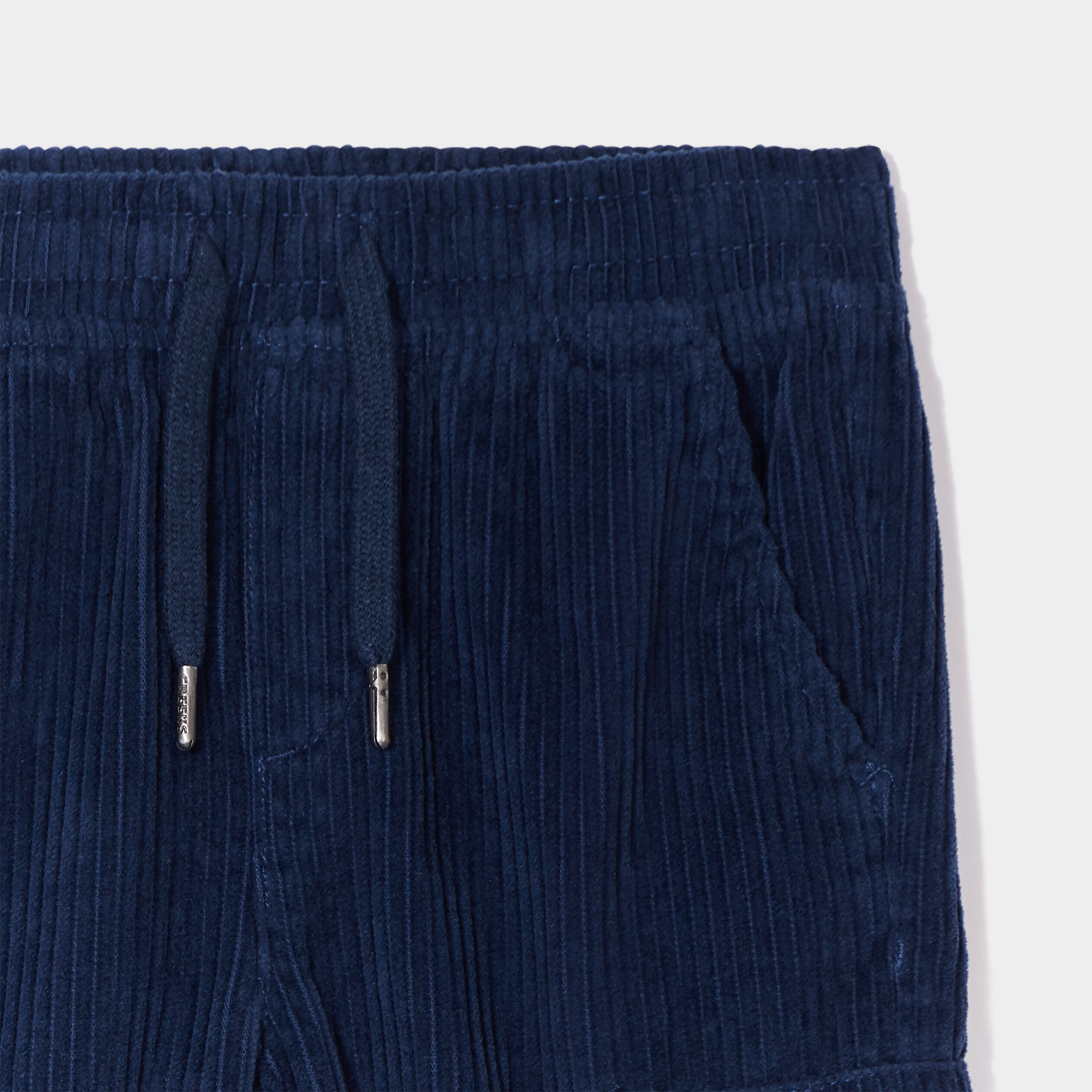 Pantalon cargo velours côtelé coton bleu marine garçon | La Halle