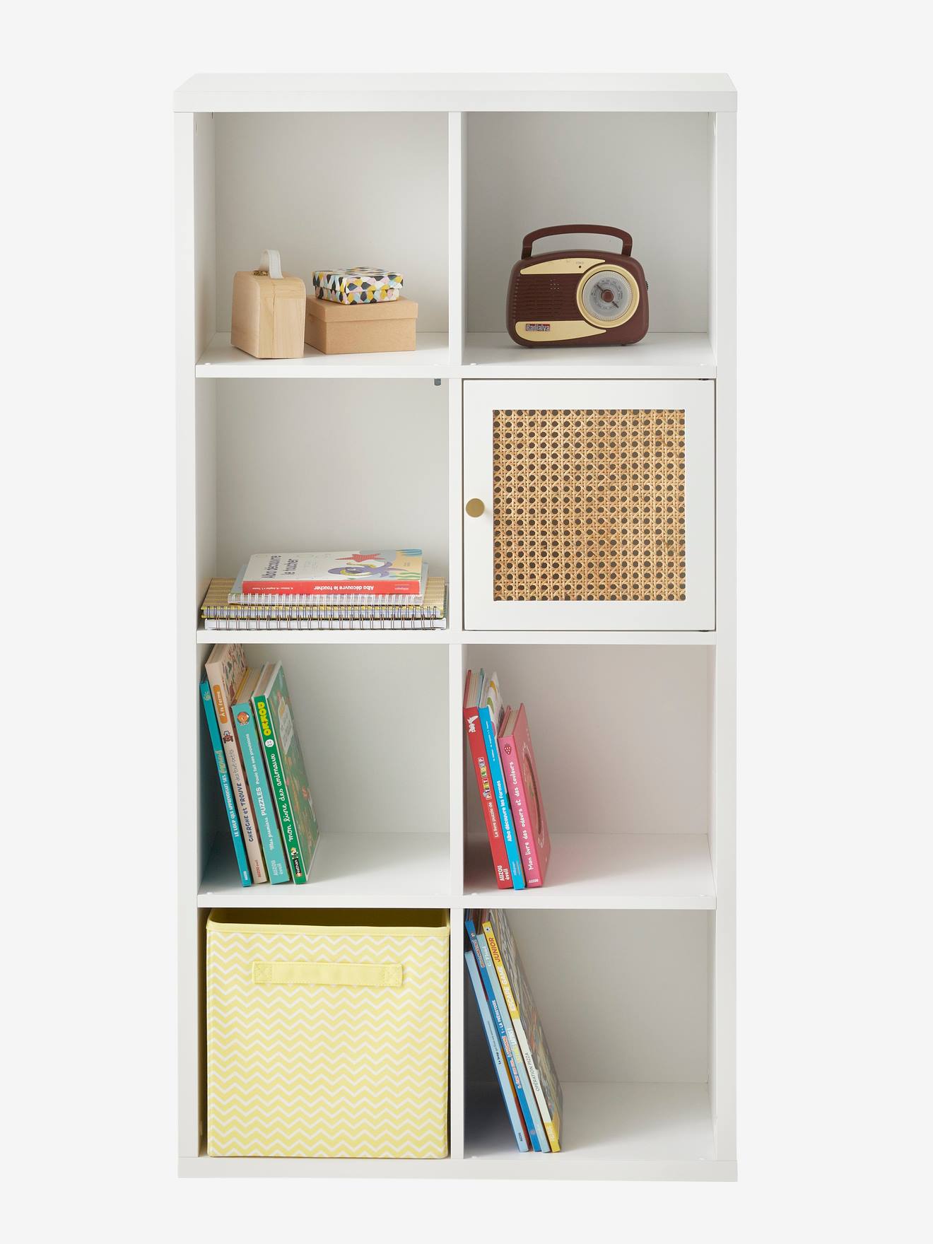 Vertbaudet Tür für Kinderzimmer Regal, Rattan POESIE - weiß/natur