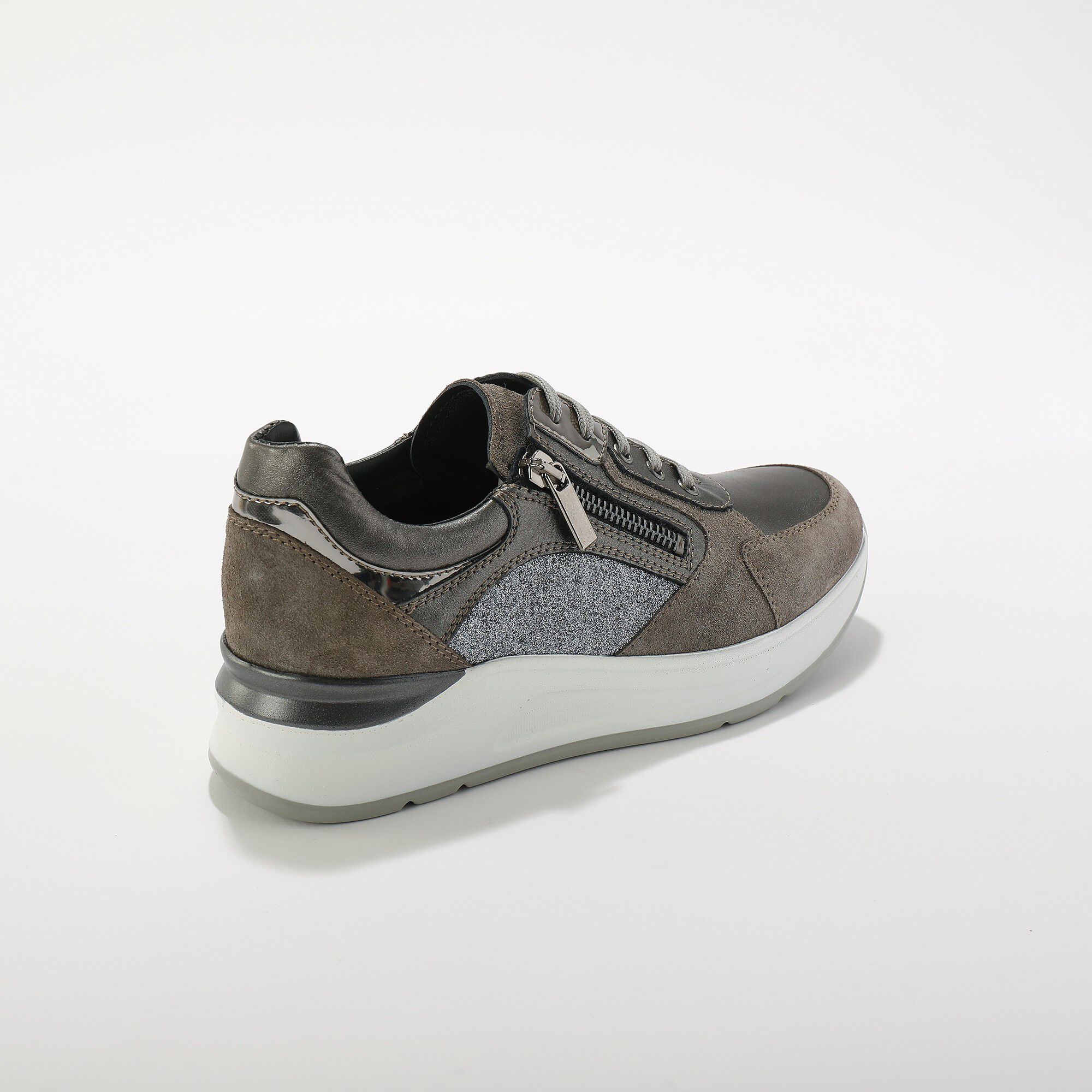 Sneakers compensées en cuir