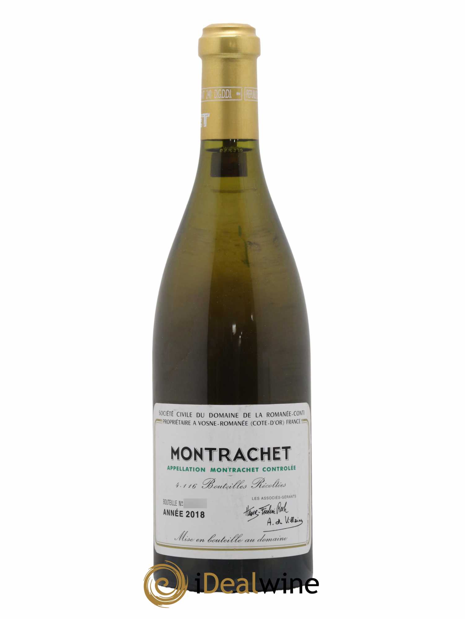 Montrachet Grand Cru Domaine de la Romanée-Conti  2018 - Lot de 1 Bouteille