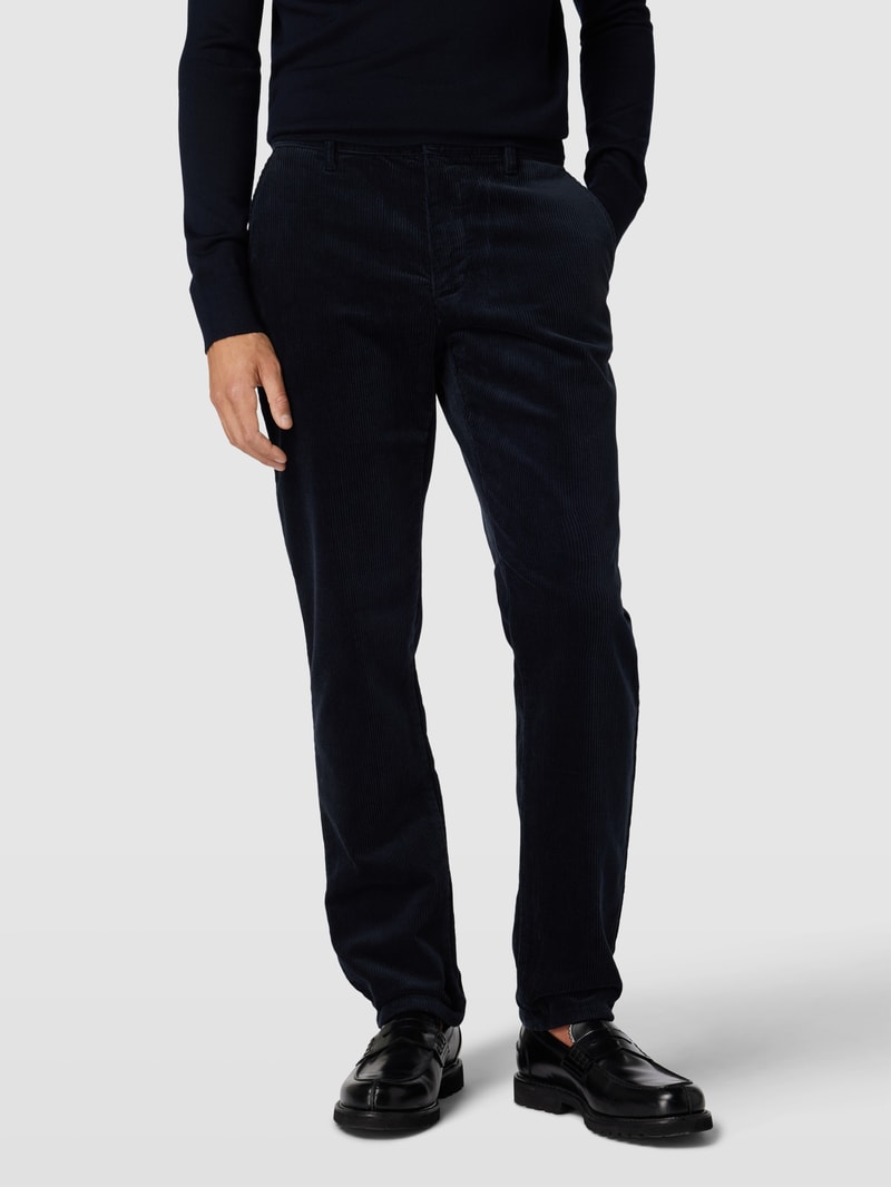 Cordhose mit Stretch-Anteil in marineblau