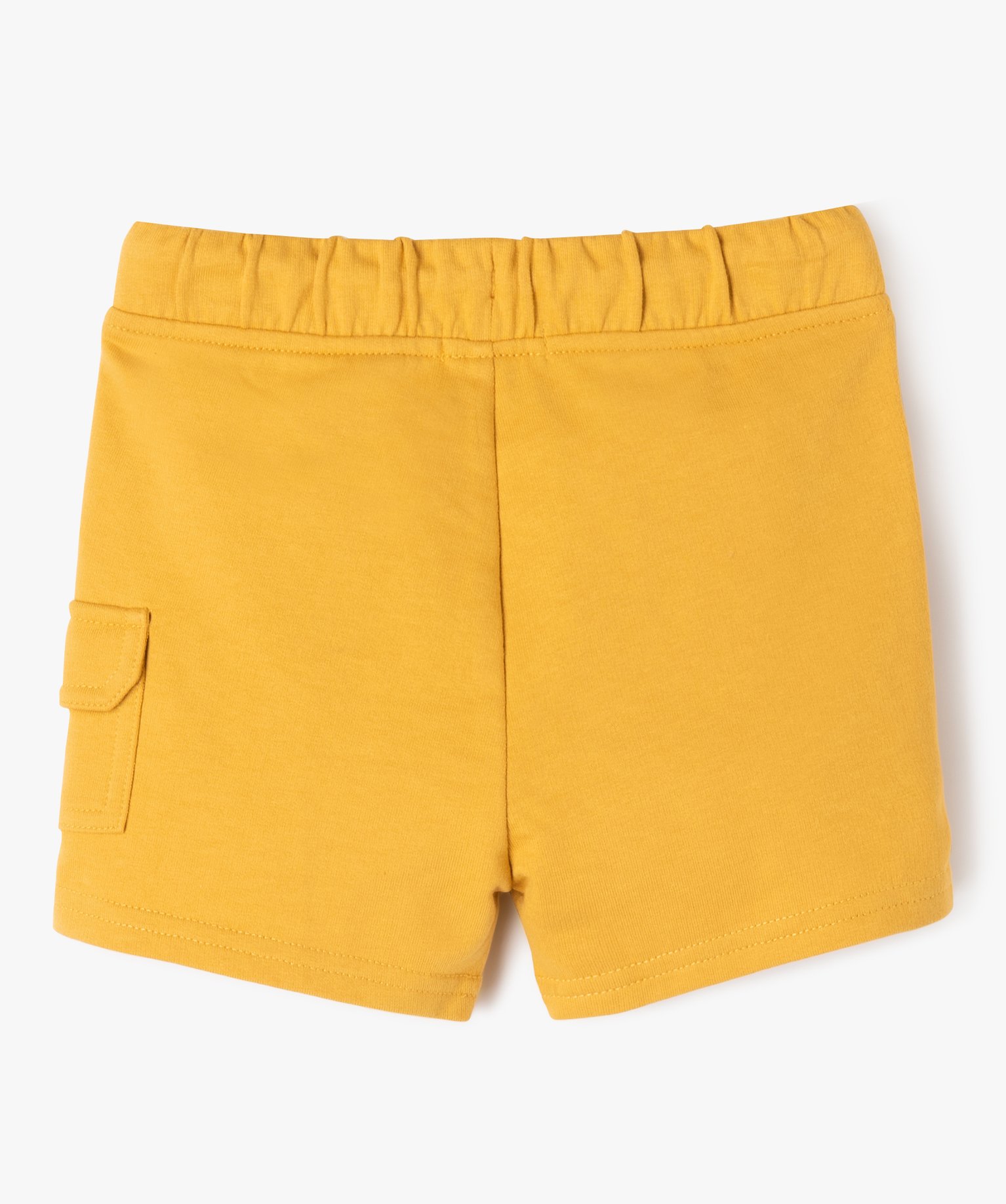 Bermuda en maille souple à poche cargo bébé Garçon jaune | GEMO