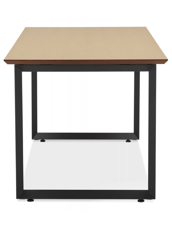 KADIMA DESIGN Großer Holz Metall Schreibtisch | Modern Elegant Design in Beige-Schwarz günstig kaufen