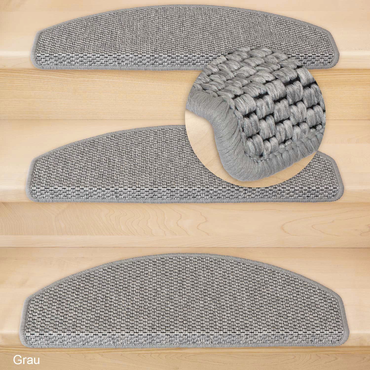 Stufenmatte Stufenmatten Göteborg halbrund Grau 15 Stück, Metzker®, halbrund, Höhe: 8 mm, 15 Stück - Grau