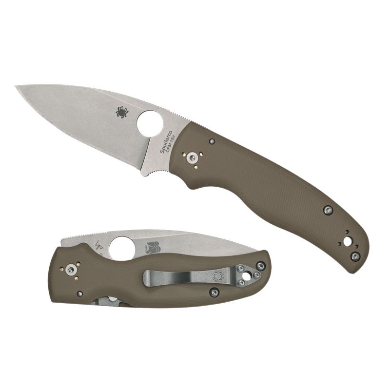 Spyderco Shaman G-10 Brown CPM15V Plain C229GPBN15V