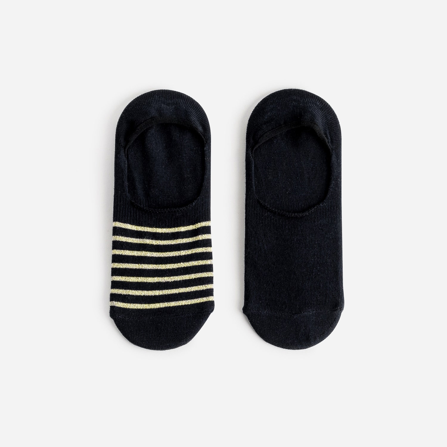 Chaussettes invisibles noires et à rayures dorées