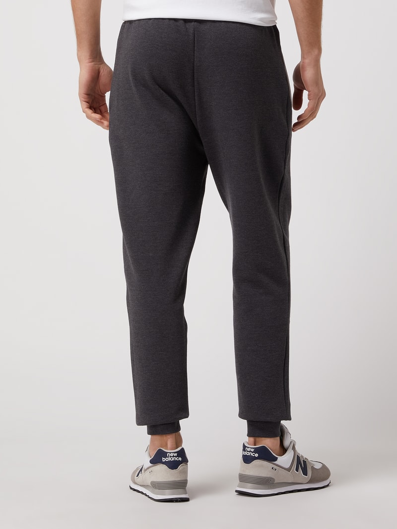 Sweatshorts mit elastischem Bund in dunkelgrau meliert