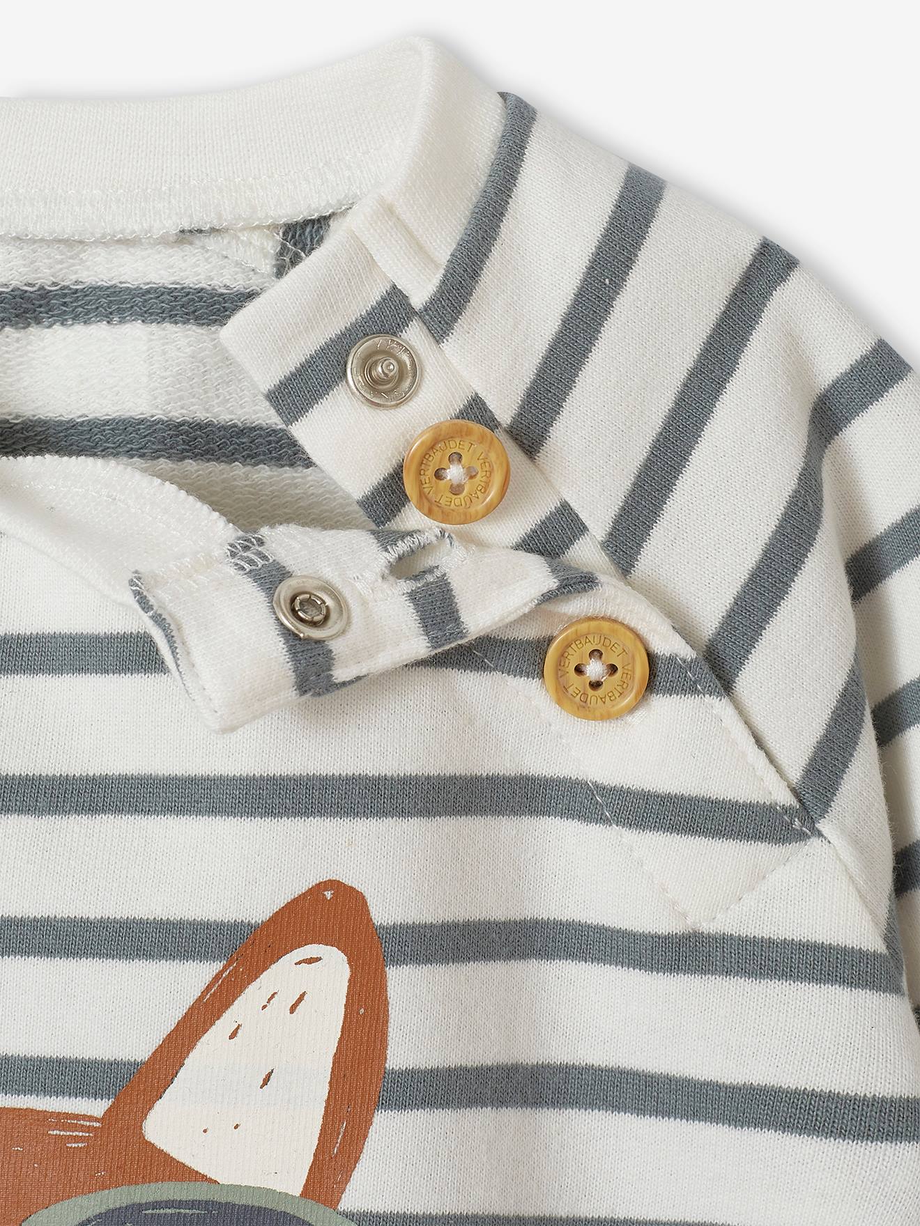 Vertbaudet Baby Sweatshirt, Streifen Oeko-Tex - grün gestreift