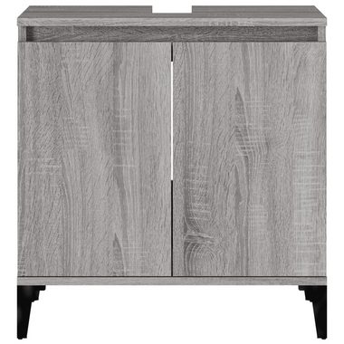 vidaXL Badezimmerspiegelschrank Waschbeckenunterschrank Grau Sonoma 58x33x60 cm Holzwerkstoff (1-St)