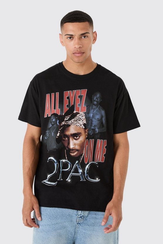 Oversize T-Shirt mit Tupac-Print