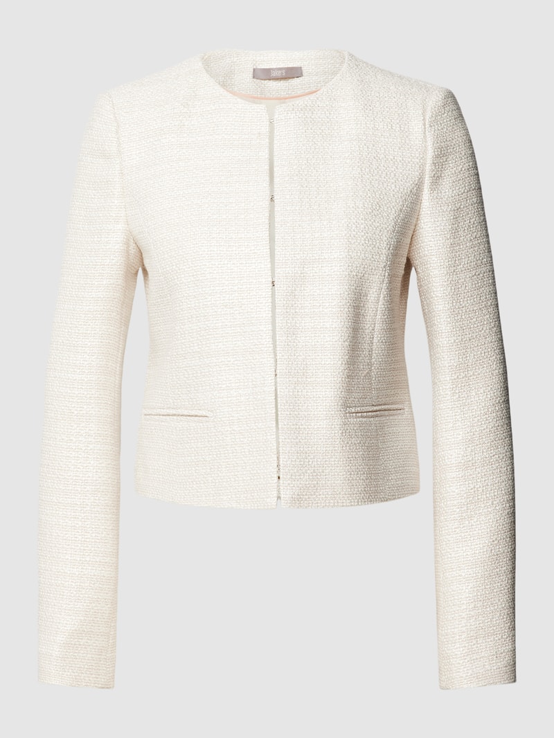 Cropped Blazer mit Strukturmuster in beige