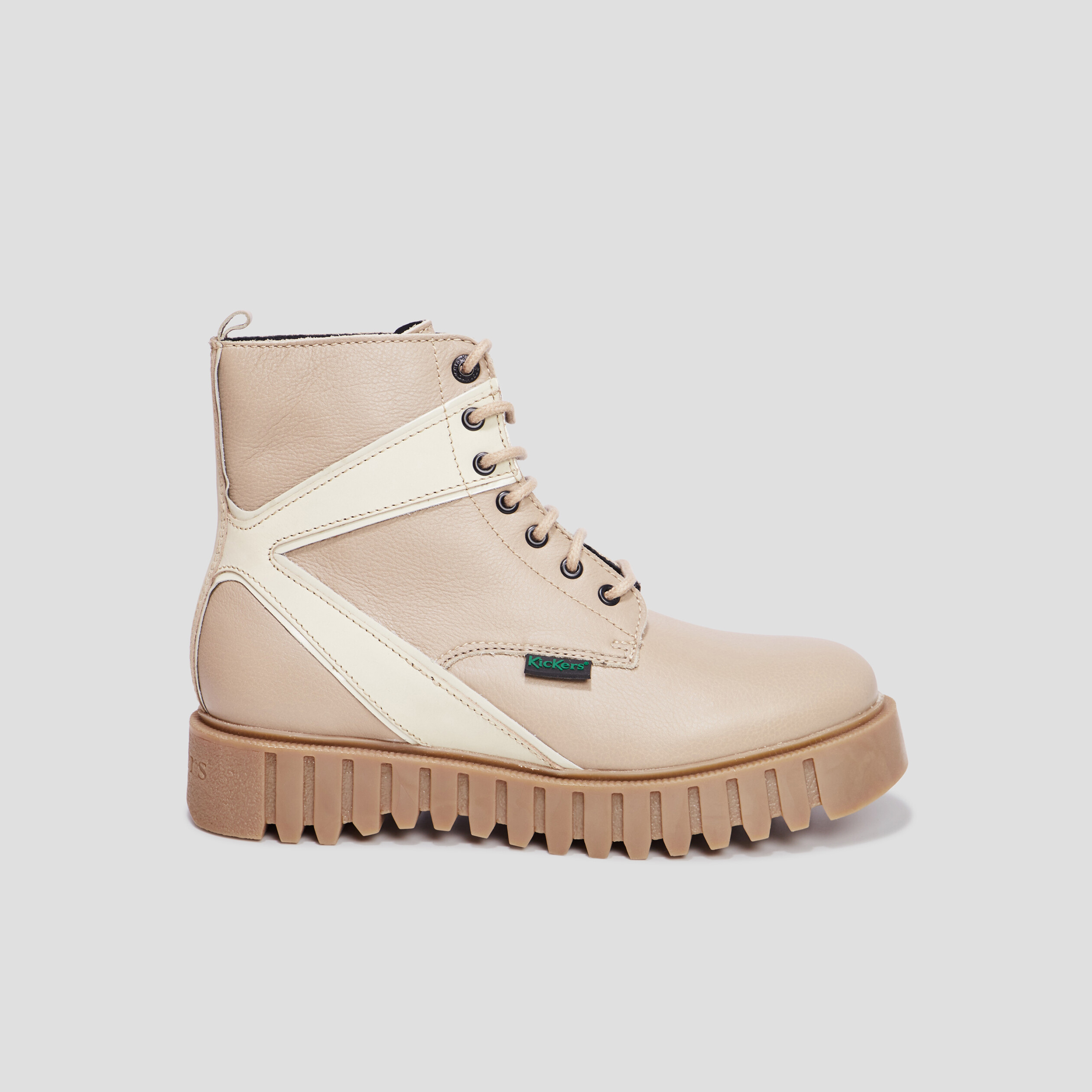 Bottines en cuir Kickers Kickfab sable femme | La Halle
