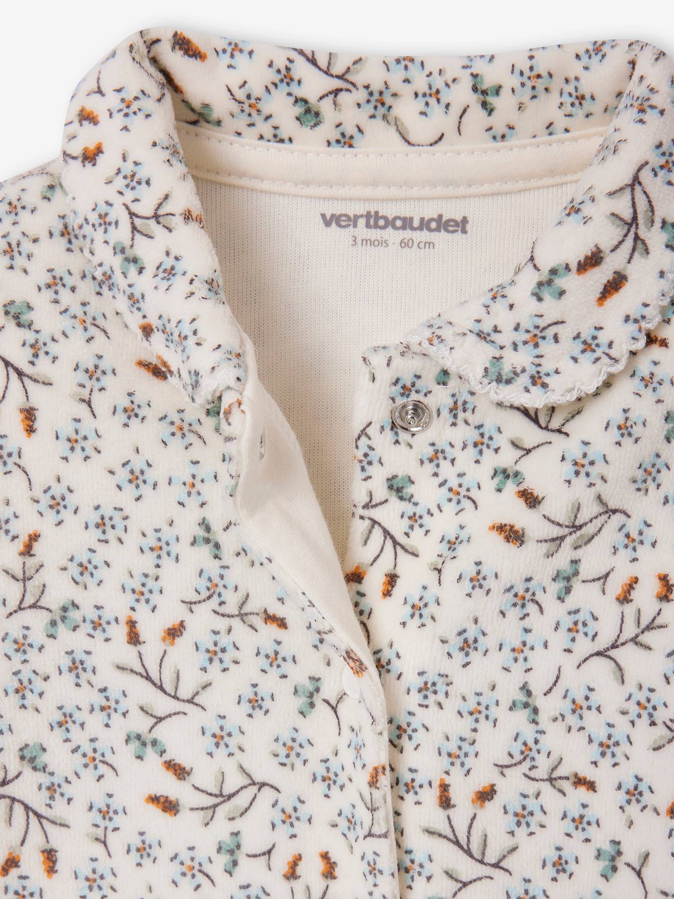 Vertbaudet 2er-Pack Baby Samt-Strampler Oeko-Tex - himmelblau