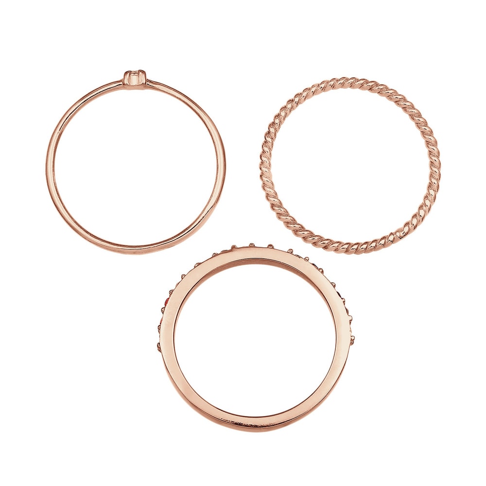 Elli Elli Bague Femmes Set Multi-Color étincelant avec cristaux Multicolore en argent  Bague
