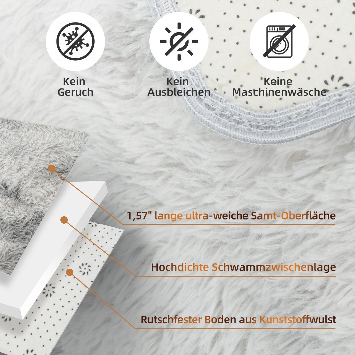 Hochflor-Teppich, MULISOFT, rechteckig, Höhe: 30 mm, Teppich Wohnzimmer Imitat Kunstfell Flauschig Langflor Teppich