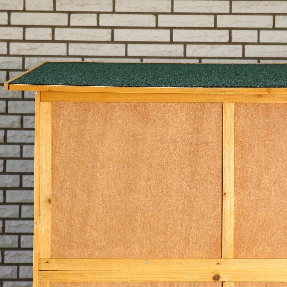 Melko Kleintierstall Kaninchenstall Hasenstall Freigehege mit 6 Boxen aus Holz in Braun Hasenkäfig Kleintierstall, Geeignet für Meerschweinchen, Chinchillas, Kaninchen und andere Kleintiere