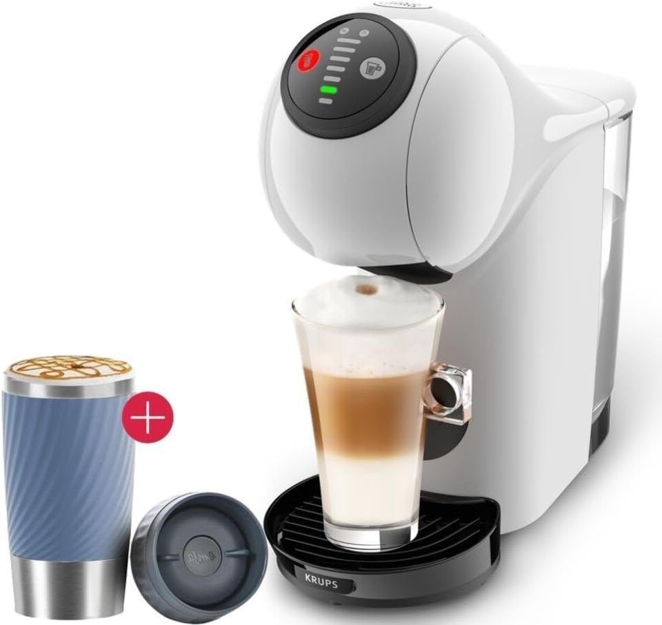 Krups Kapselmaschine Kaffeemaschine Nescafé Dolce Gusto Genio S KP2431 Kapselmaschine, + Emsa Travel Mug Thermobecher Blau, 0,8 Liter Wassertank