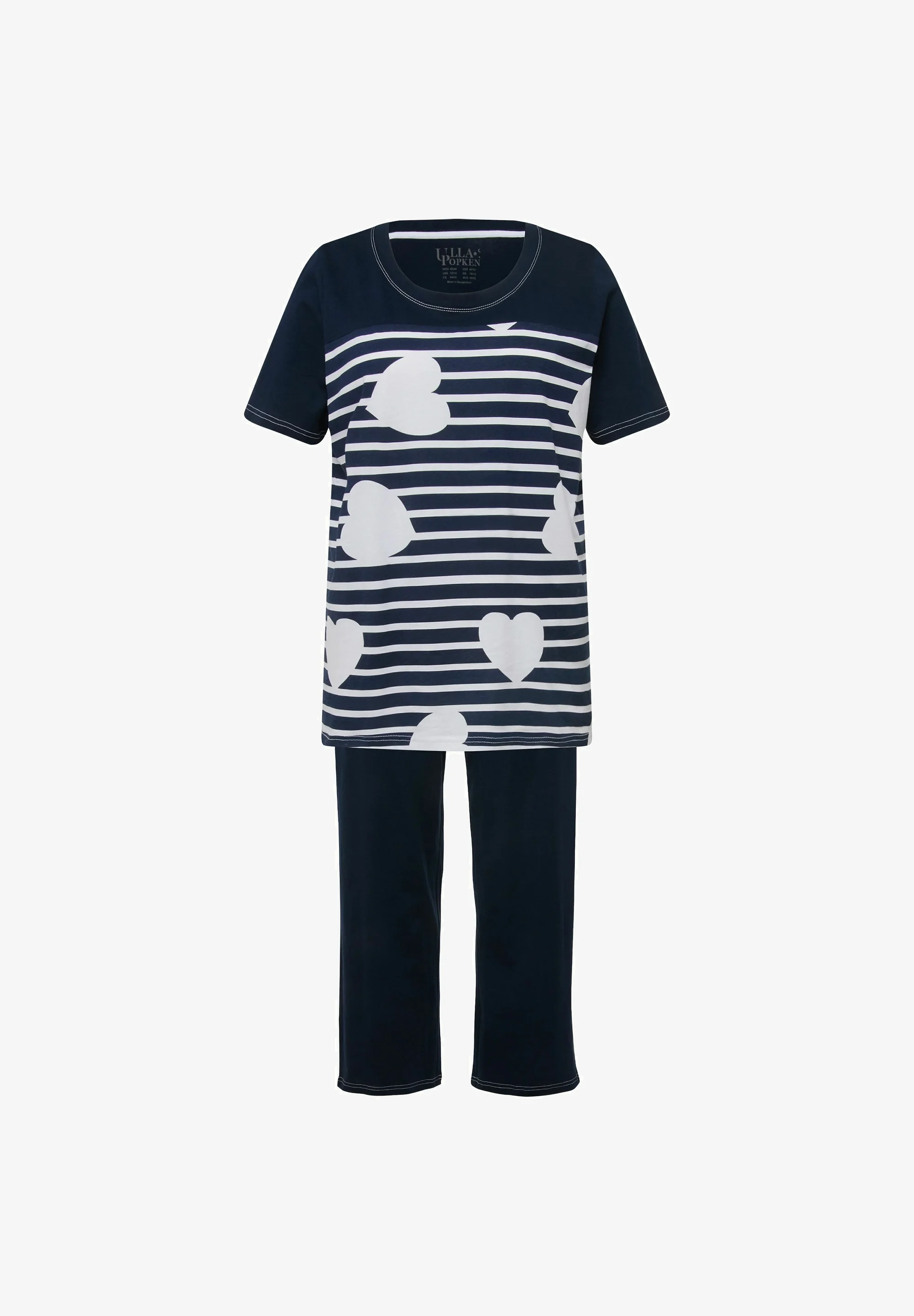 Ulla Popken STRIPED HEART SHORT SLEEVE - Pijama