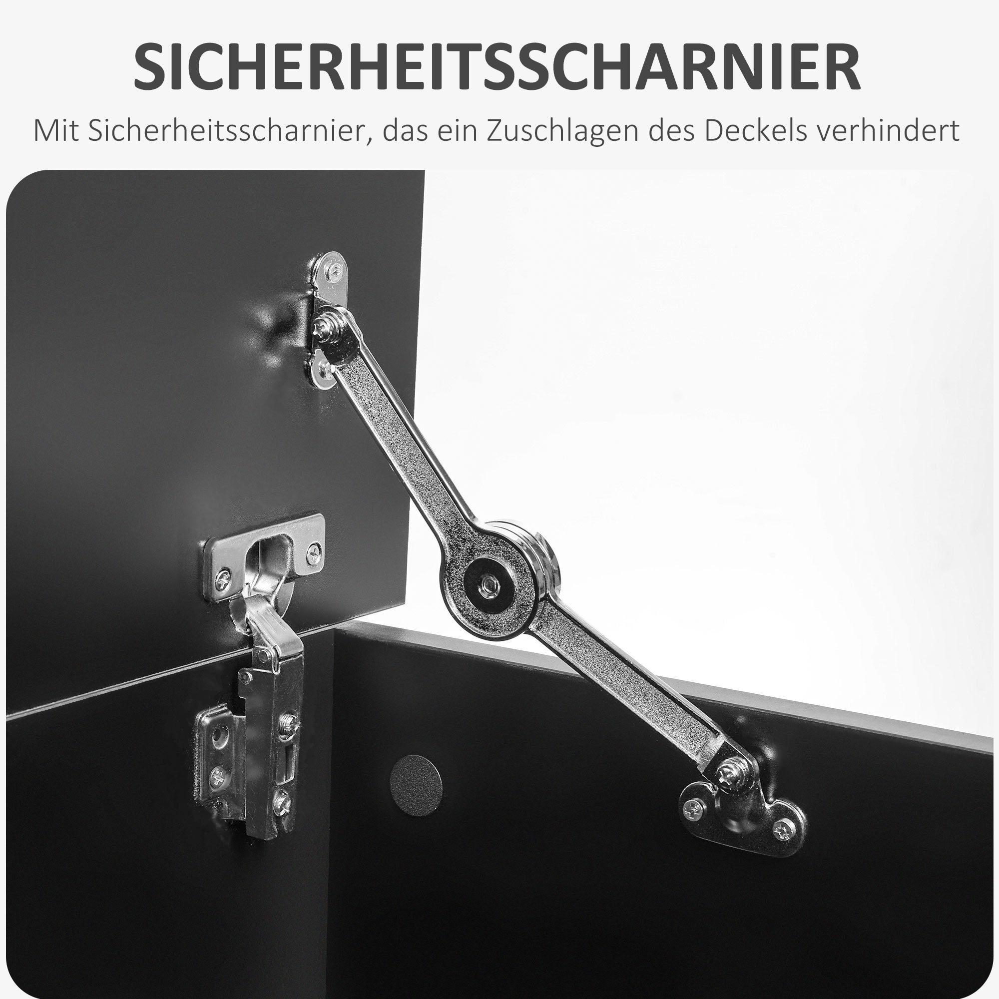 HOMCOM Truhe (Set, 1 St., Aufbewahrungsbox), mit klappbarem Deckel Holzkiste Spanplatte 3 Farben