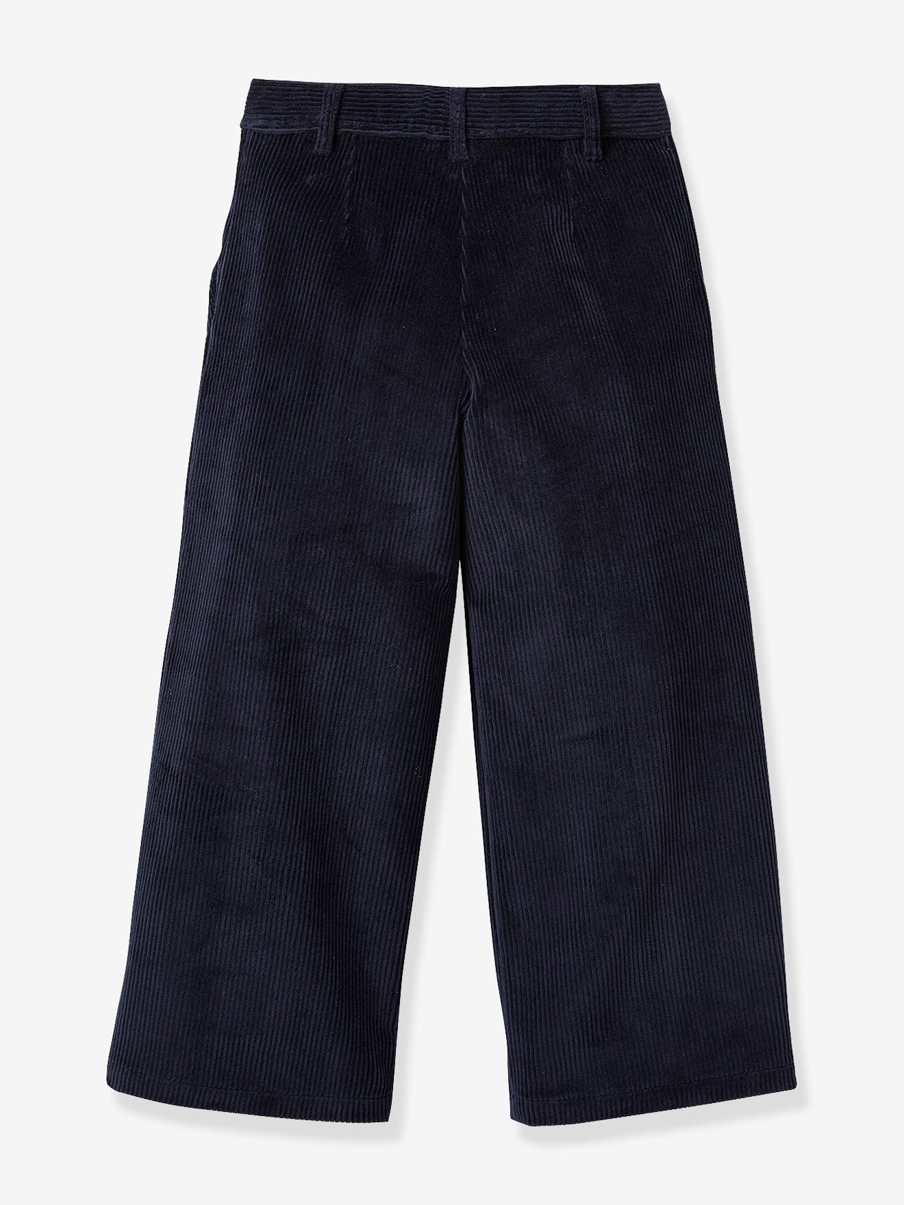 Pantalon garçon CYRILLUS taille élastiquée bleu fonce uni