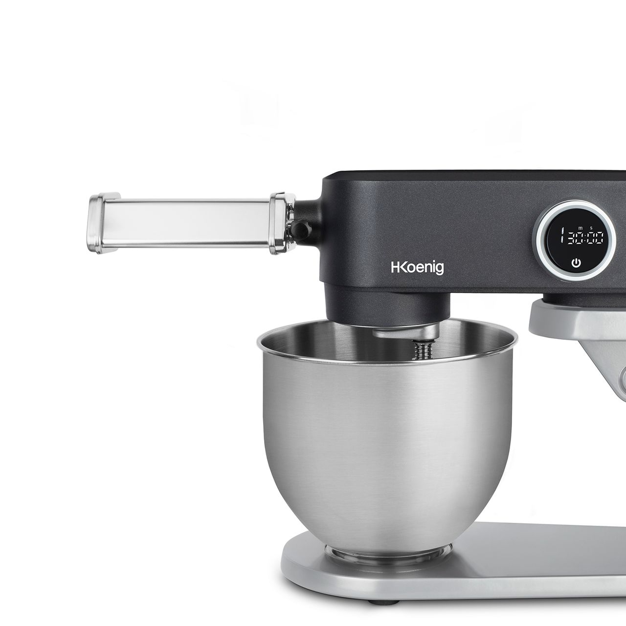 H.Koenig Zubehör KM3 Nudelmaschine für professionelle Knetmaschine KM120/KM124/KM126/KM128, Laminoire für frische Pasta, Spaghetti, Tagliatelle, Edelstahl