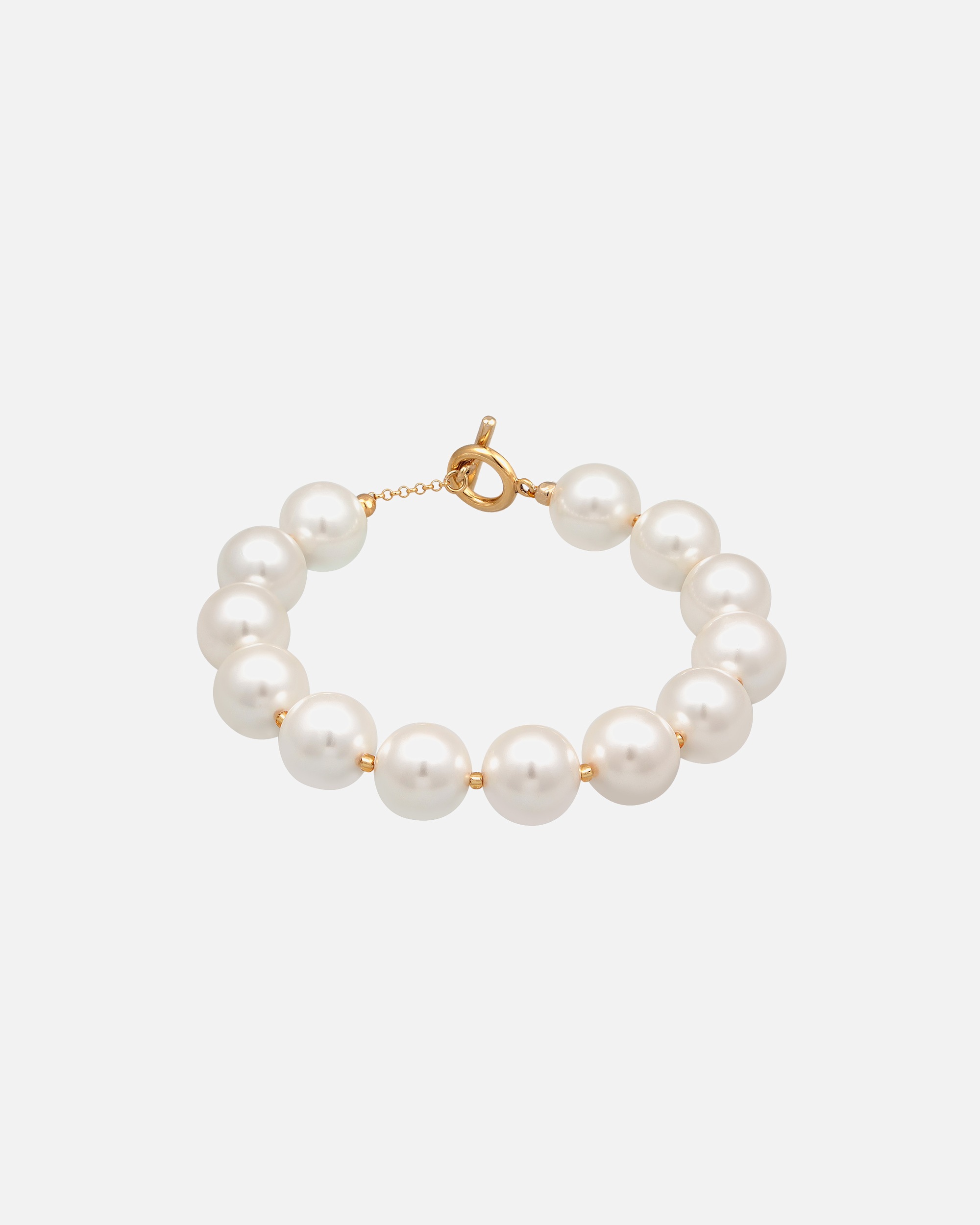 Elli Women's Classic Trend T-Bone with Shell Beads in 925 Sterling Silver Gold Plated