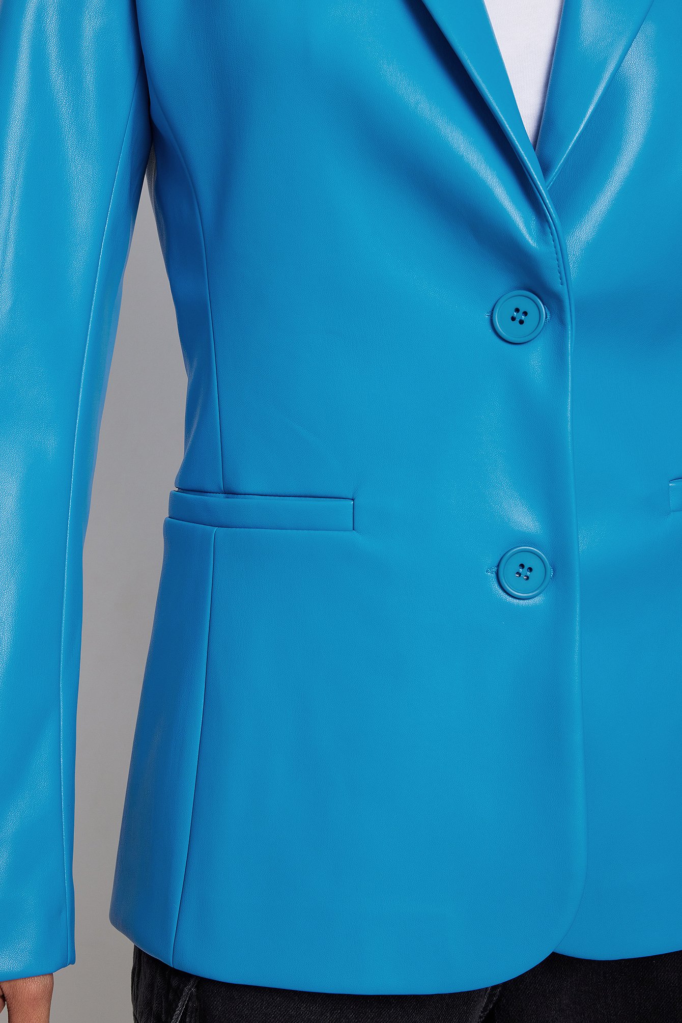 Übergroßer PU-Blazer