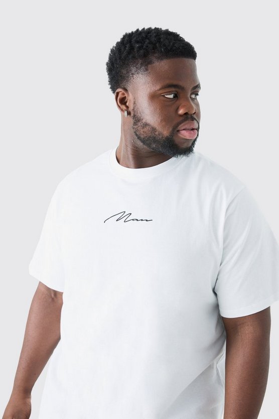 Plus T-Shirt mit Man Signature Print