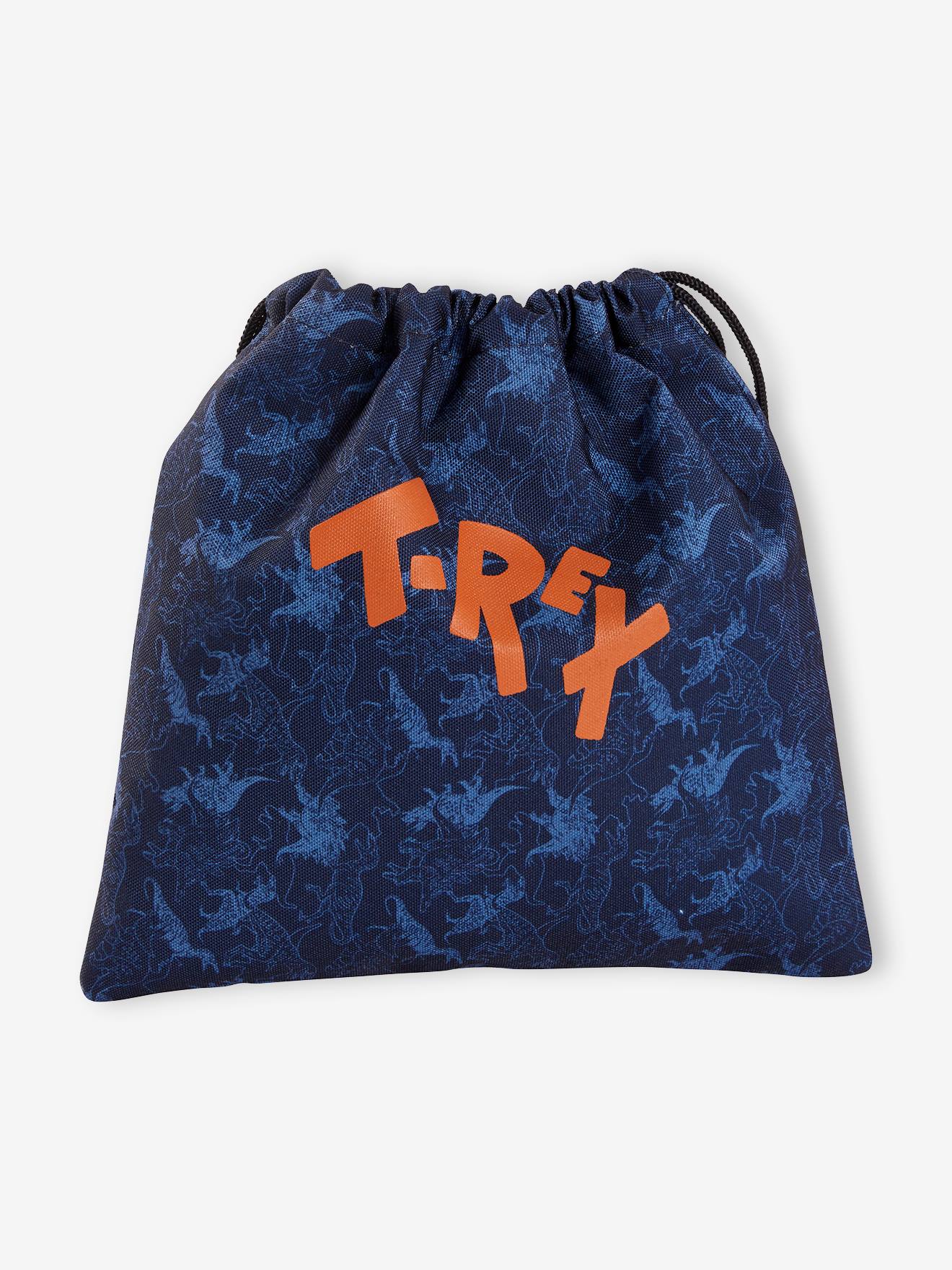 Sac à goûter T-Rex motif dinos garçon dark bleu indigo imprimé