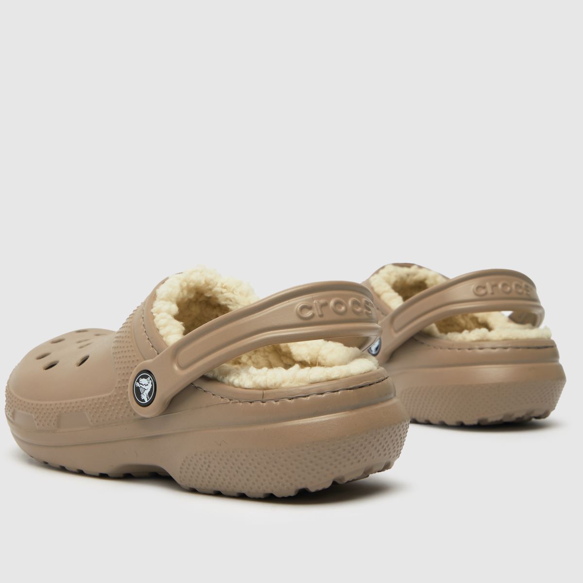 Crocs klasszikus bélelt klumpa szandál bézs és barna színben