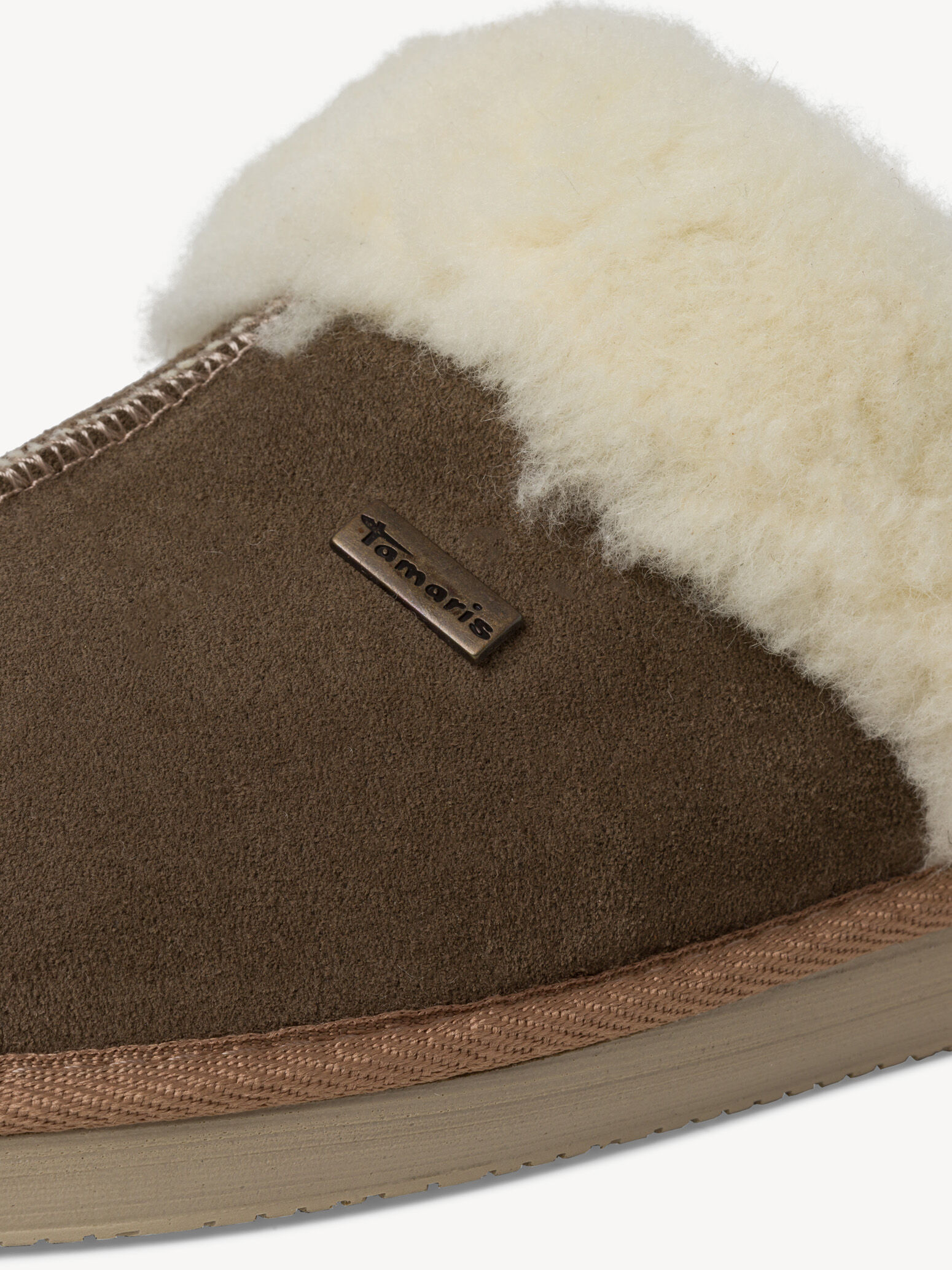 Pantoufle en cuir - beige