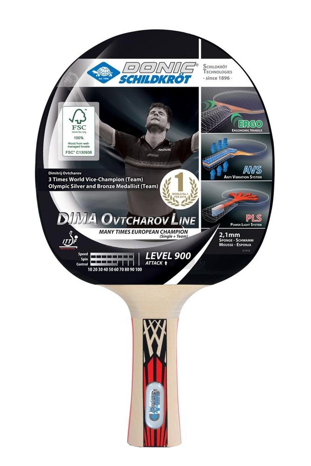 Donic-Schildkröt Tischtennisschläger Ovtcharov 900, Tischtennis Schläger Racket Table Tennis Bat