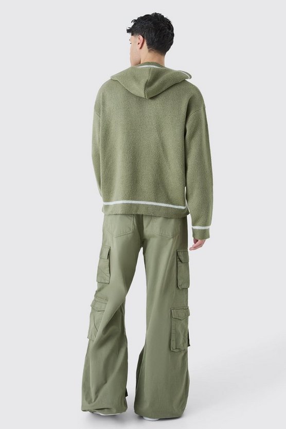 Kastiger Oversize Hoodie mit Kontrast-Naht