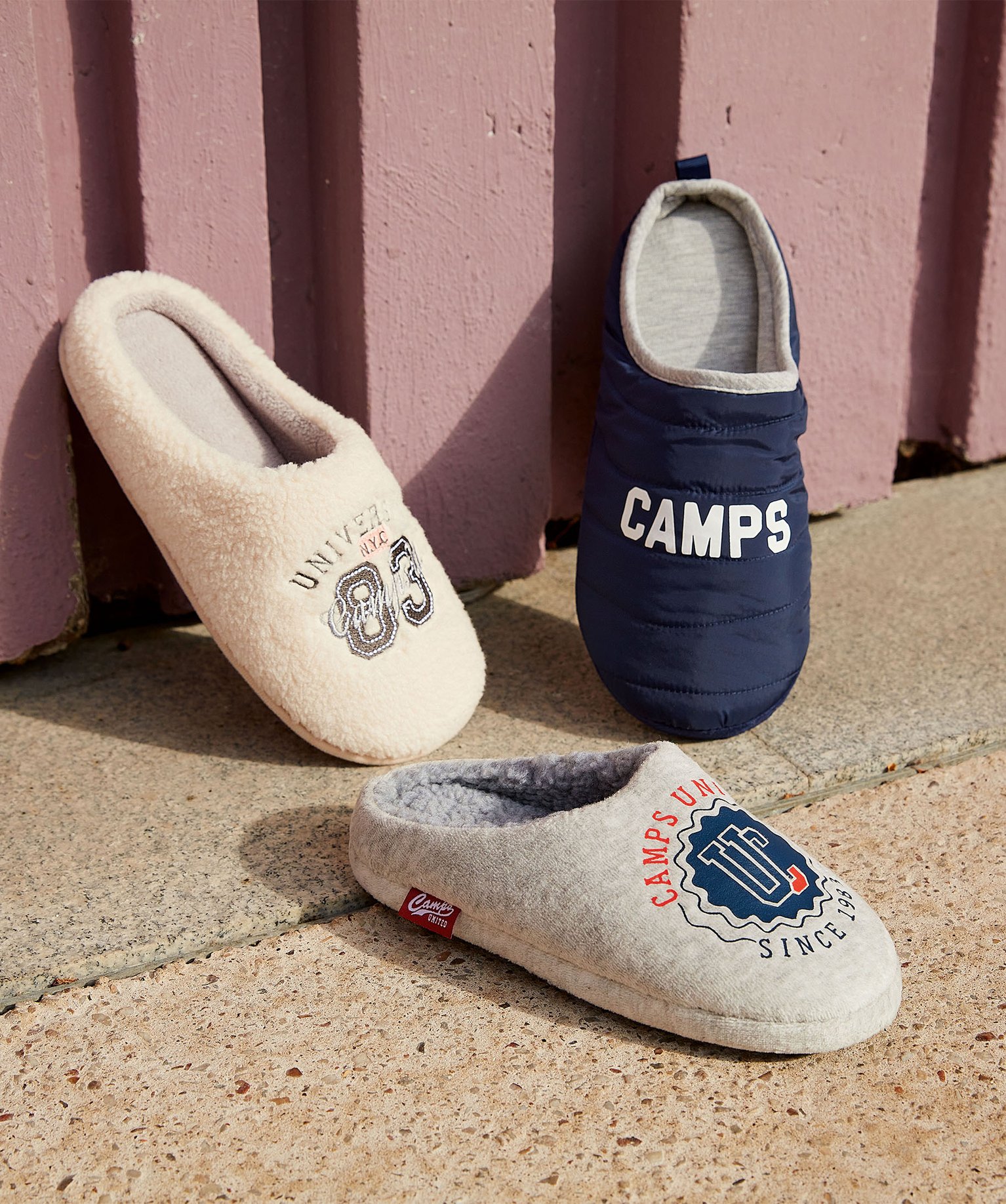 Chaussons Garçon en velours doublés sherpa - Camps United gris | GEMO
