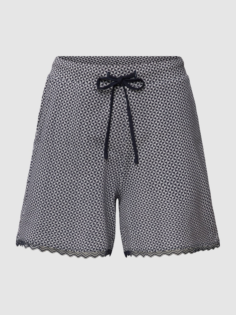 Pyjama-Hose mit Allover-Muster in dunkelblau