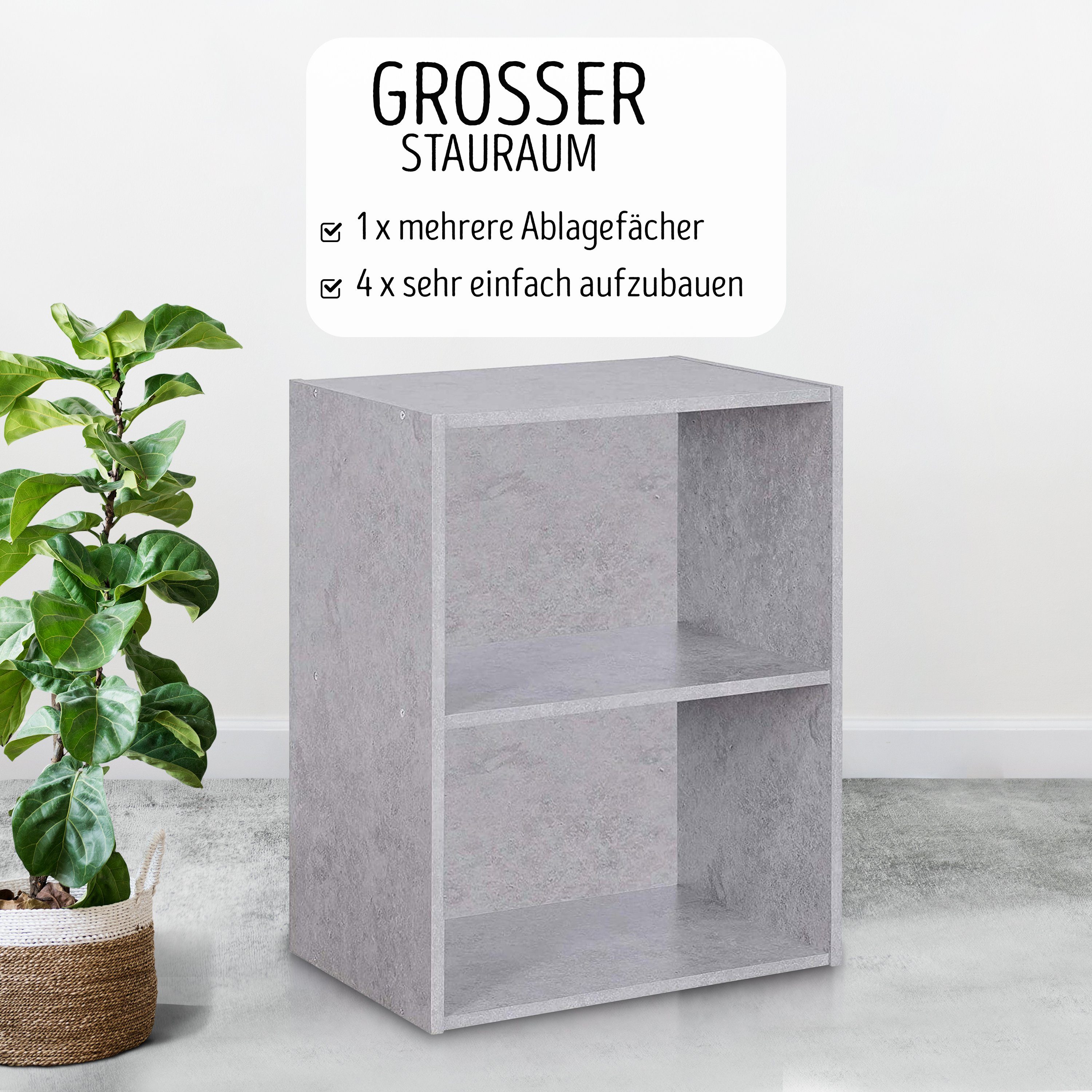 habeig Bücherregal Tube Bücherregal Standregal 2 Fächer Belastung Regalboden Standregal