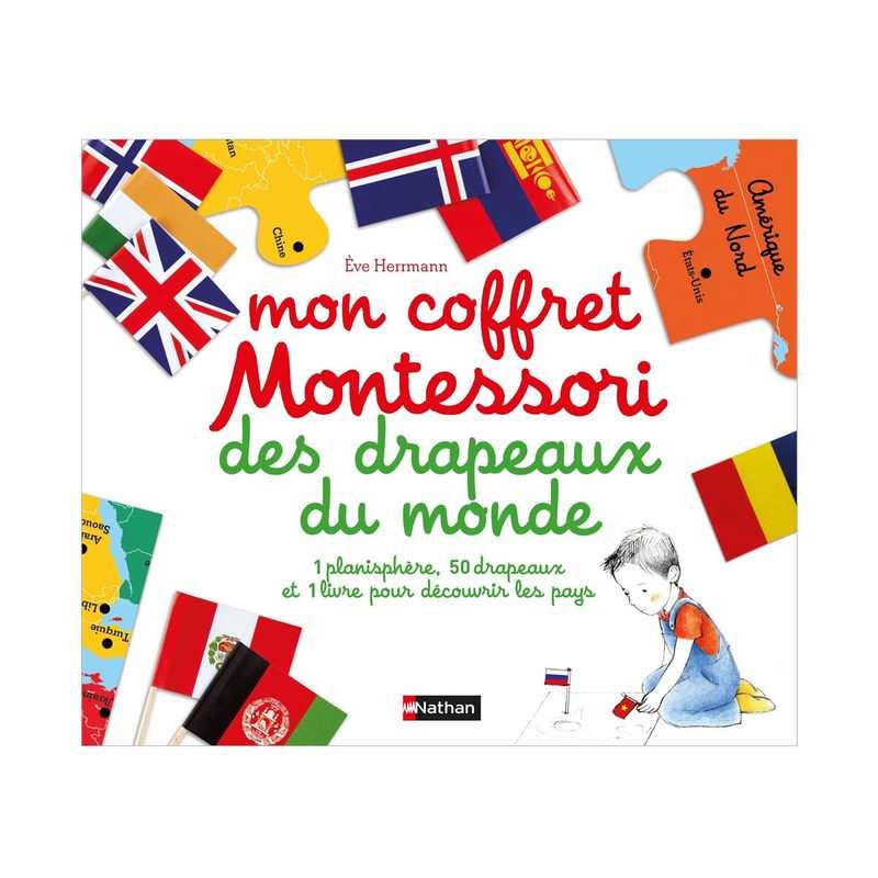 Mon coffret Montessori des drapeaux du monde - Nathan Jeunesse