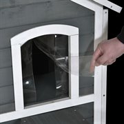PawHut Katzenhaus Outdoor Katzenhütte 3 Treppen 2-Etagen Katzenvilla Asphaltdach