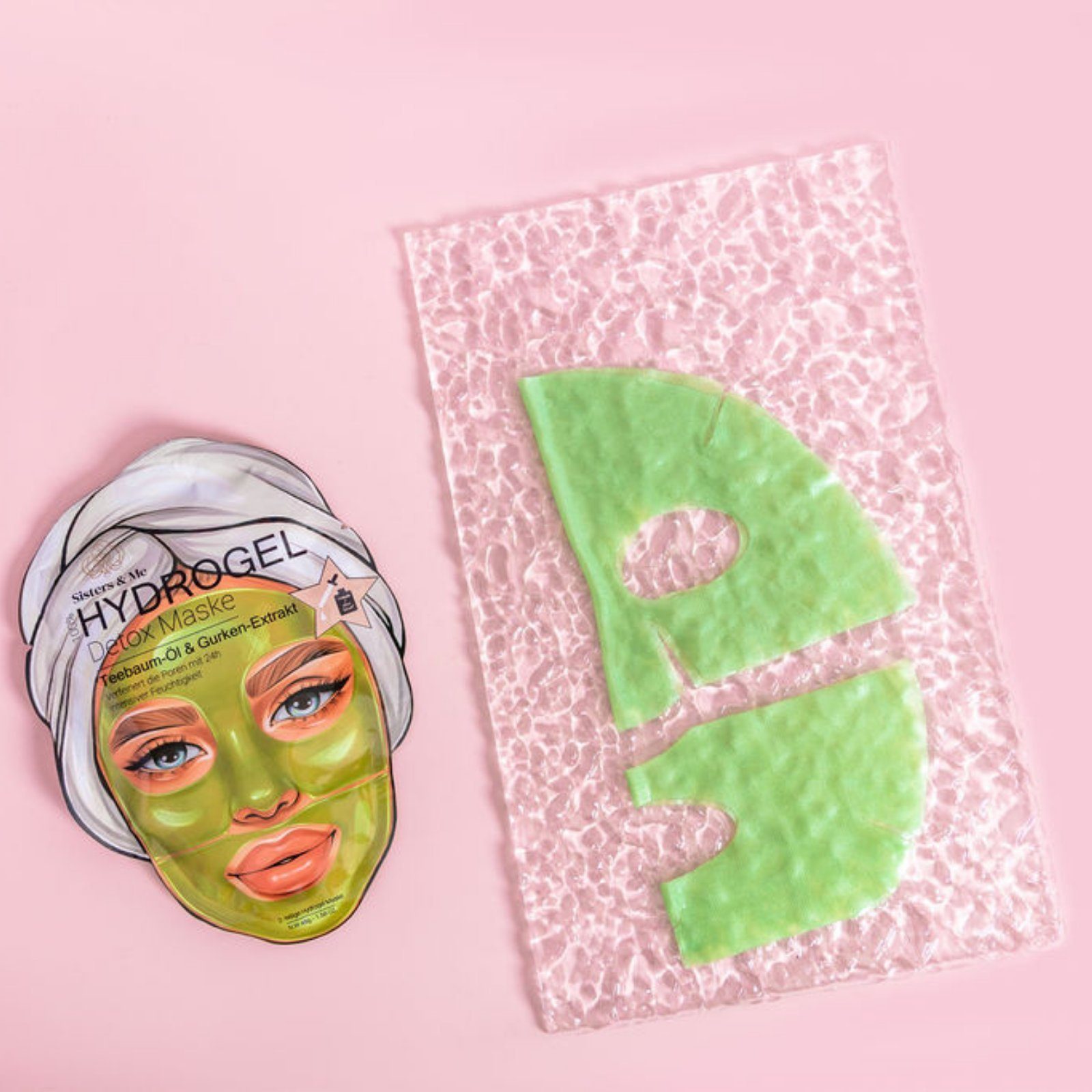 Sisters & Me Gesichtsmaske 5x Sisters & Me Hydrogel Detox Maske, Anti Pickel Masken, 5-tlg.