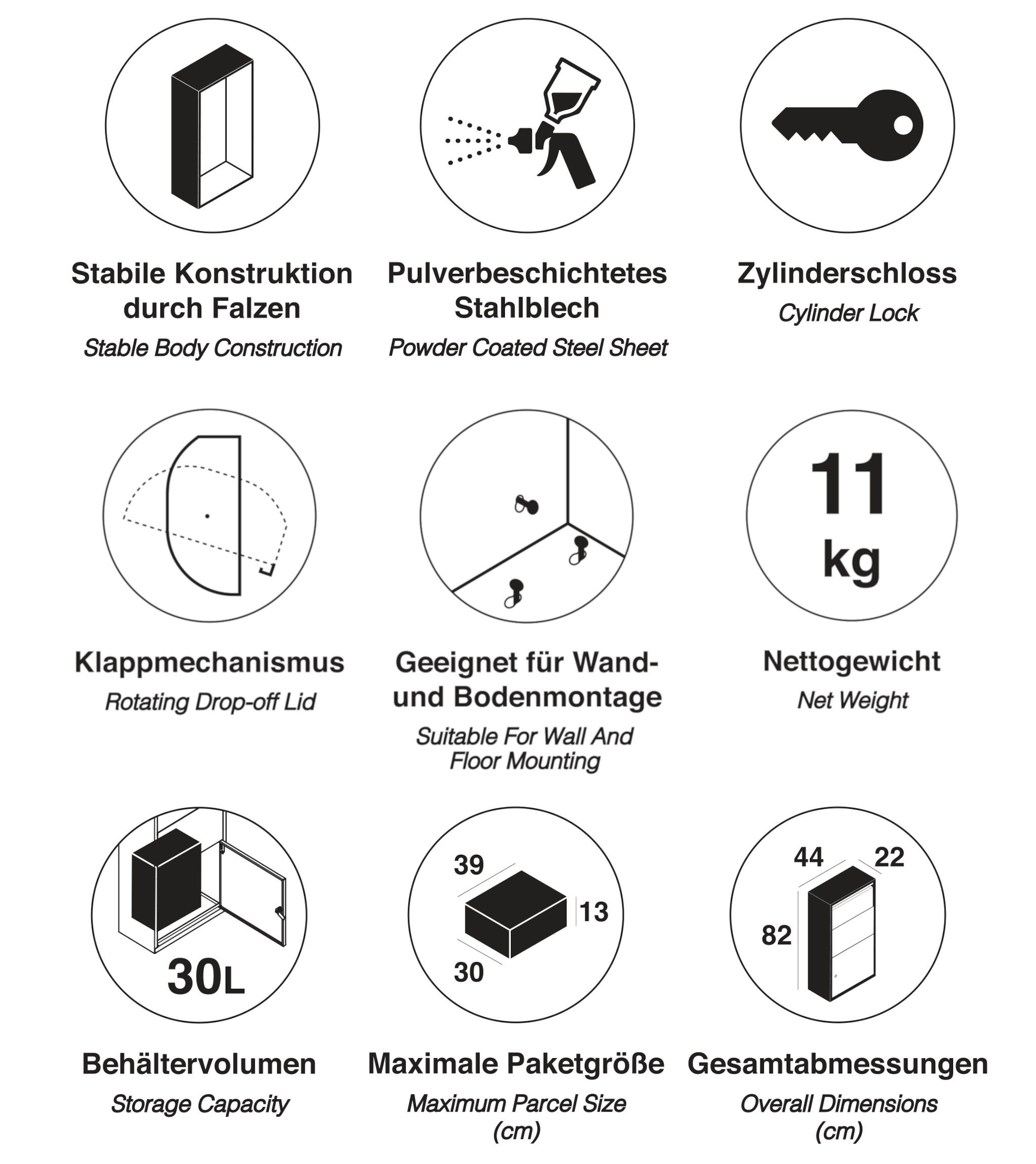 Haussmann Paketbriefkasten Paketbriefbox 