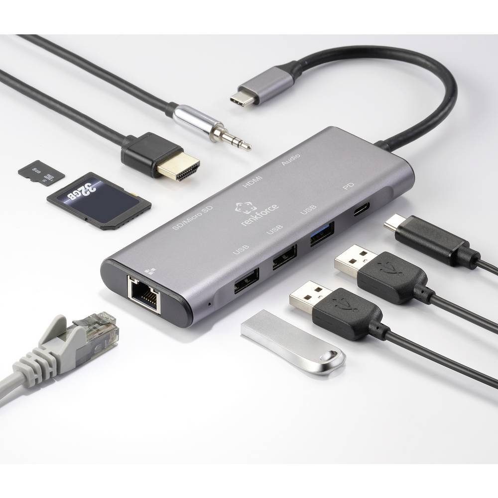 Renkforce Laptop-Dockingstation USB-C® Dockingstation, USB-C® Power Delivery