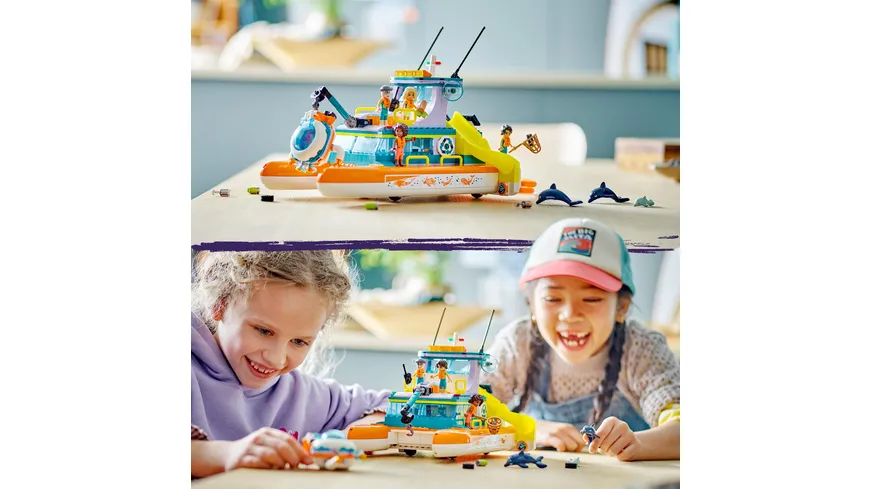 LEGO Friends 41734 Seerettungsboot Set, Spielzeug mit Tieren für Kinder
