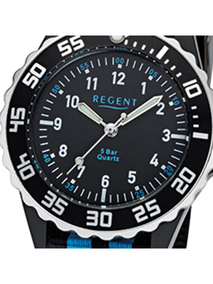 Regent Analog-Armbanduhr Regent Kinderuhren schwarz, blau mittel (ca. 33mm) günstig kaufen onesize