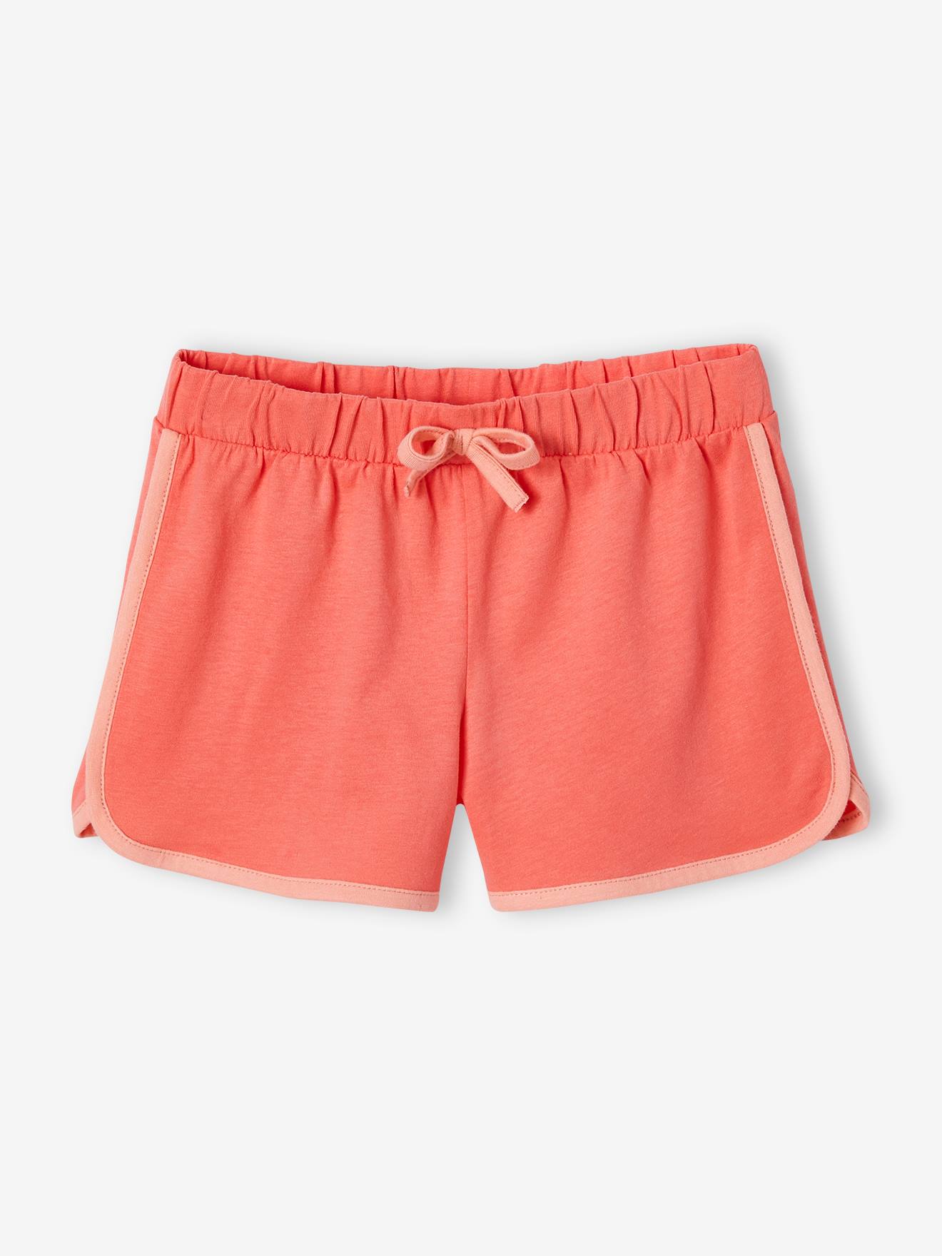 Pyjashort style sport fille corail