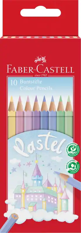 Faber-Castell Buntstifte Pastell 111211 Rot 10 Stück