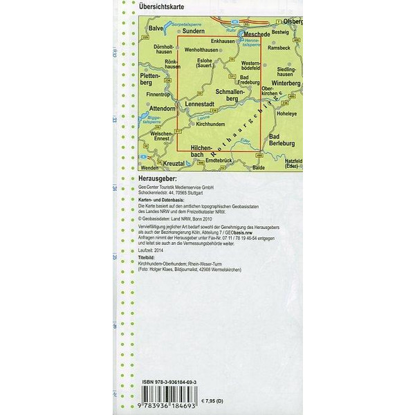 Nordrhein-Westfalen Wanderkarte 59 Lennestadt - Schmallenberg - Kirchhundem 1  : 25 000 - Wanderkarte