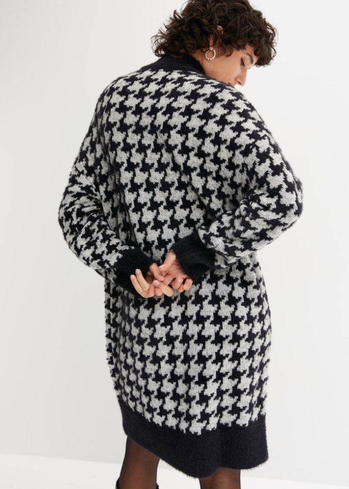 Strickkleid mit Hahnentritt-Muster