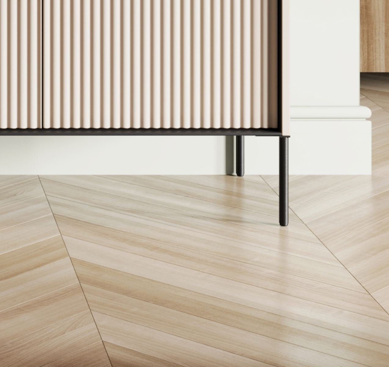 Compleo Kommode FLORE mit drei Schubladen und gerifflete Front, Schubkastenkommode