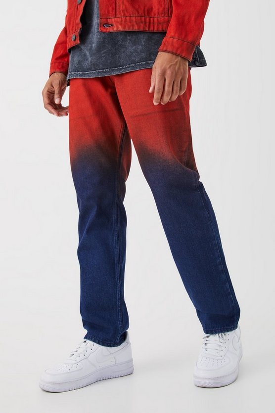Gerade Jeans mit Farbverlauf