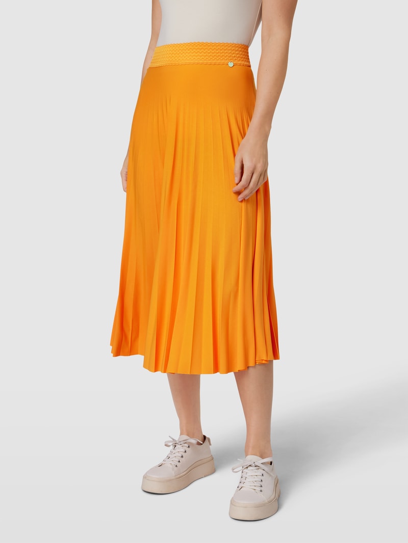 Midirock mit Label-Applikation in orange